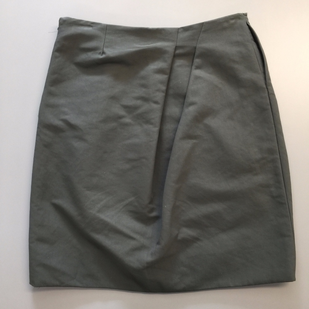 Marni Moss Green Asymmetrical Pleated Skirt